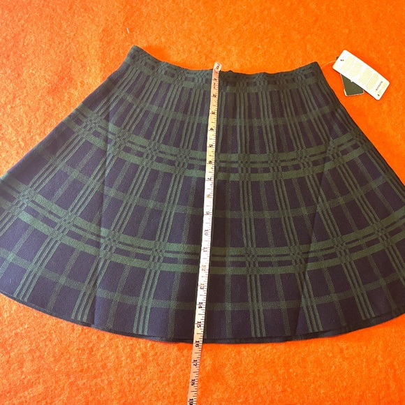 Green and black plaid tartan knit jersey skater skirt NWT - Picture 9 of 12